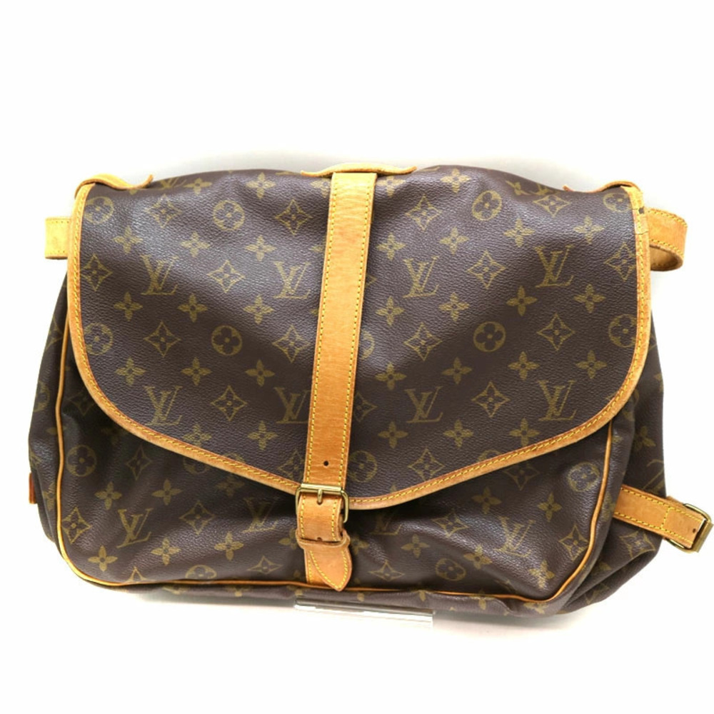 Louis Vuitton Canvas Saumur Brown Bag Monogram Shoulder